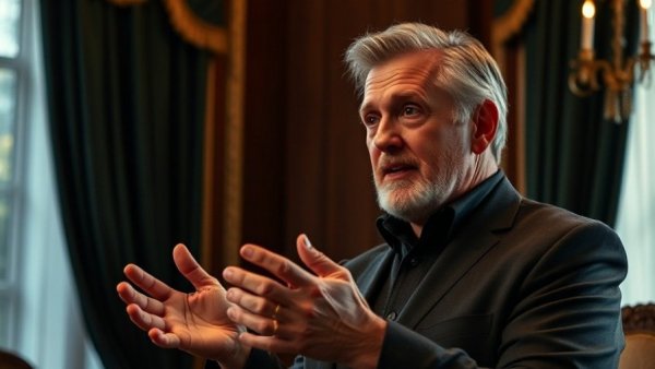 Mature finance expert discussing investing and financial goals.