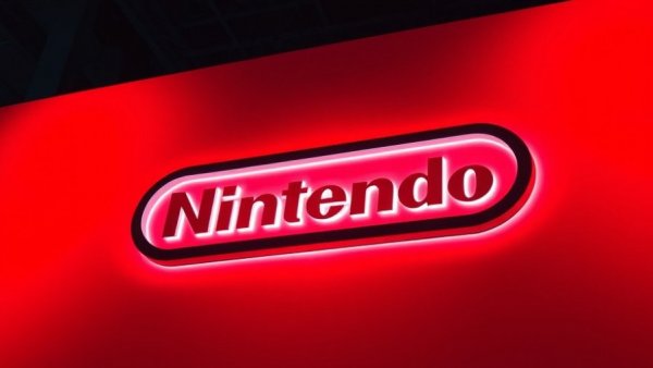 Illuminated Nintendo logo related to U.S. government tariffs lawsuit.
