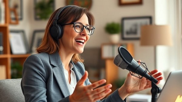 Businesswoman sharing insights on building a scalable business model.