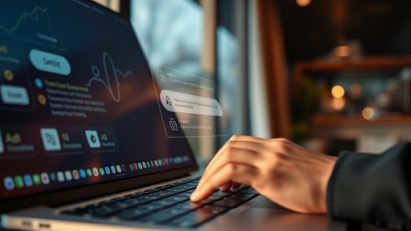 Modern website interface with AI text suggestions for building a site.