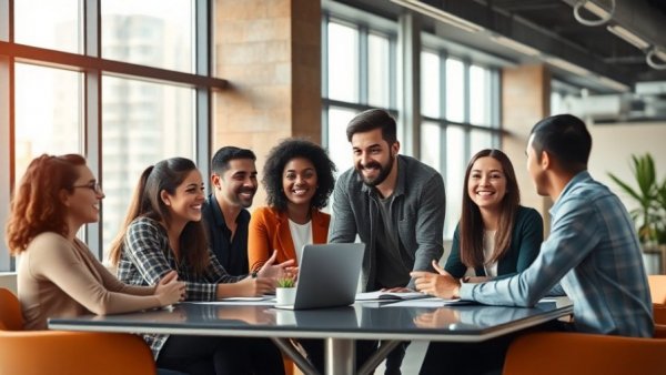 Diverse team in modern office discussing changing hiring dynamics in 2026.