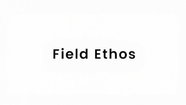 Minimalistic grayscale Field Ethos logo, professional design.