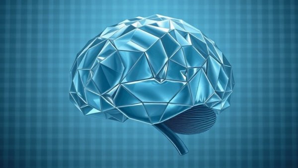 Abstract geometric brain concept emphasizing transparency in leadership.