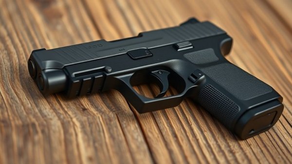 Close-up of best subcompact pistol on wooden surface