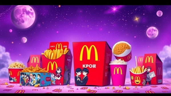 KPop Demon Hunters meals packaging with McDonald's logo.