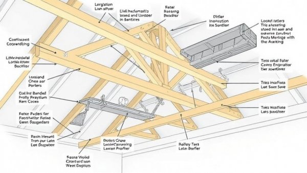 Schematic illustration demonstrating plenum truss system benefits and components.