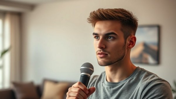 Young professional discussing job market strategies in a living room.