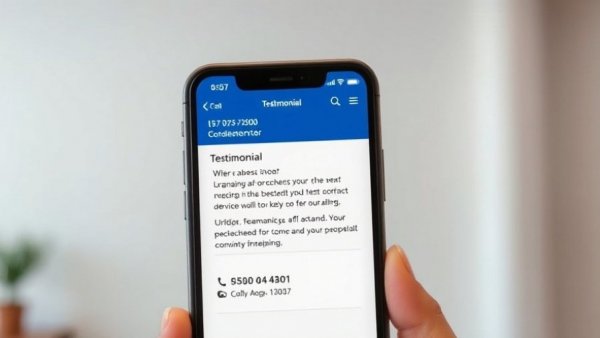 Mobile display with testimonial and contact info, addressing common financial problems.
