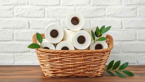 Neatly arranged toilet paper rolls to reduce restroom waste.
