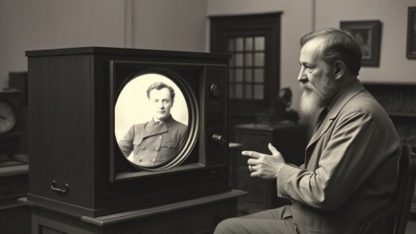 Early television prototype demonstration illustrating first television failure and AI lessons