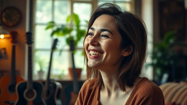 Woman speaking in a serene setting, protection dogs business.