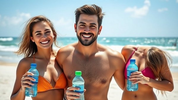 Miami fitness journey couple exercising on the beach.