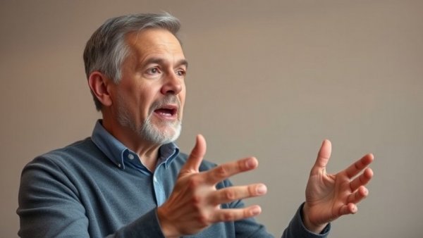 Middle-aged man explaining the difference between strength and power.