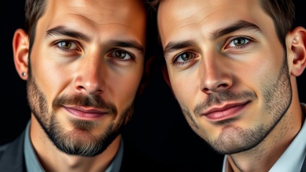 Portraits of two men discussing addiction brain science.