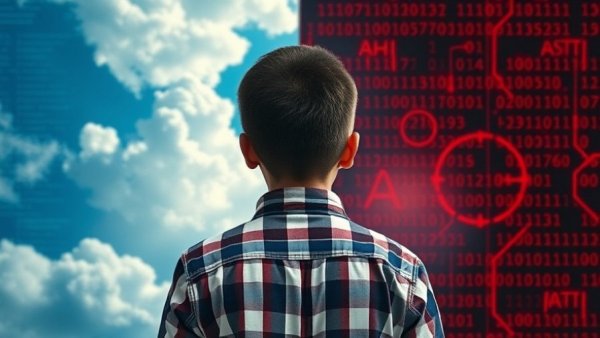 Gen Z skepticism toward AI depicted with binary code backdrop.