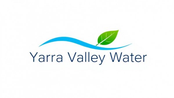 Yarra Valley Water logo with green leaf and wavy blue line.