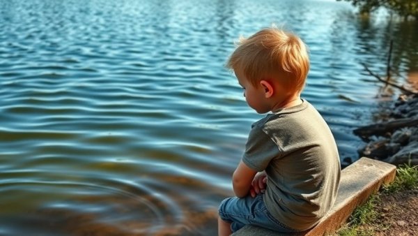 Child by lake representing Water Reuse Action Plan 2.0.