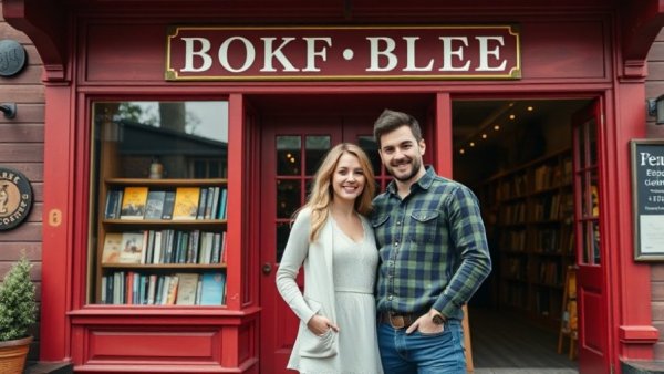 Cost of Living Bookstore with couple outside in Southern California.