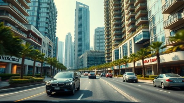 Sustainable urban mobility in a futuristic city drive.