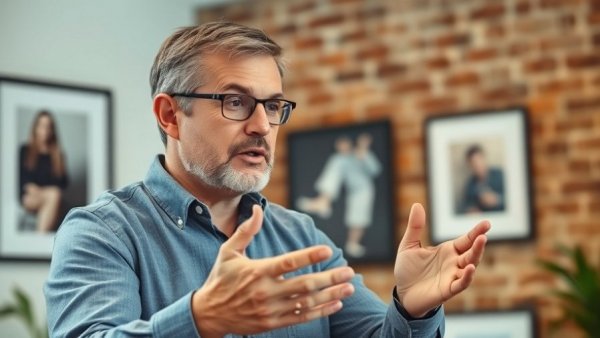 Man explaining contact form optimization in office setting.