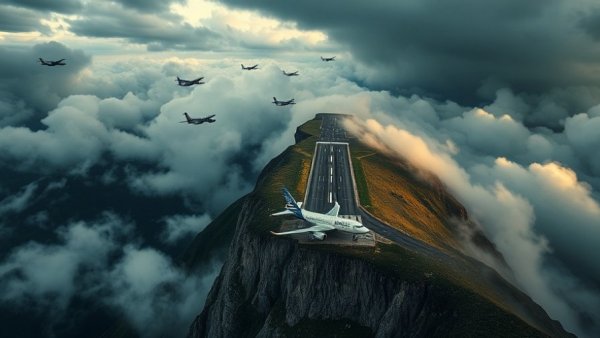 Most Dangerous Airport Landings in dramatic cloud-filled setting