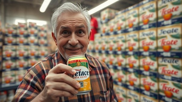 Tecate Beer Culture scene with smiling man and beer display.