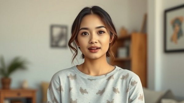 Confident young woman discusses paying off nearly $1M in debt indoors.