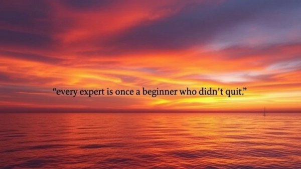 Serene ocean sunset with inspirational quote.