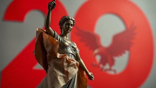 Lady Justice statue with ATF Frame and Receiver Rule Challenge theme