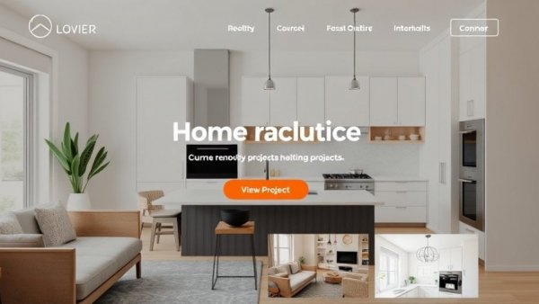 Modern website interface showcasing user behavior on remodeling websites.