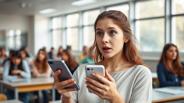 Surprised college student learning how she got jacked in the classroom.