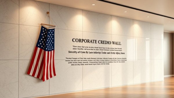 Wall with company's credo text and American flag, symbolizing strategic integrity in healthy brands.