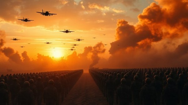 Strongest Militaries in the World theme with military might display.