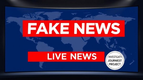 News broadcast with 'FAKE NEWS' headline on digital globe.