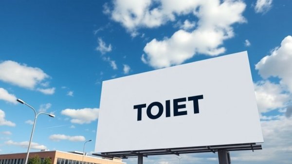 TOTO billboard against blue sky, Japanese toilet maker AI