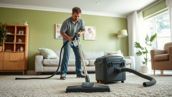 Professional carpet cleaning methods in a living room setting.