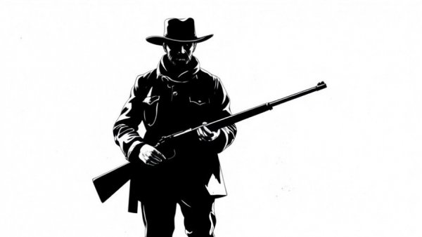 Cambridge gunman stopped by armed citizen silhouette illustration.