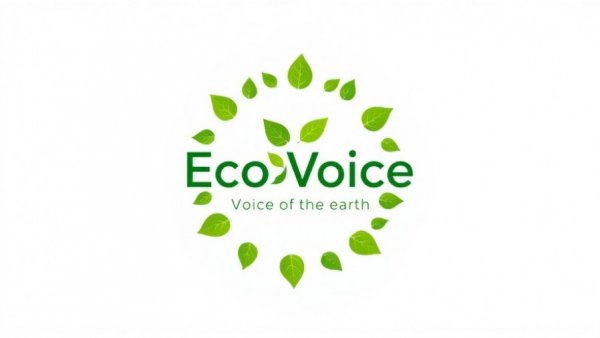 Eco Voice logo with green leaves on white background.
