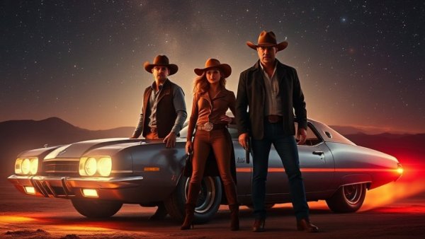 Back to the Future Predictions illustration with futuristic car.