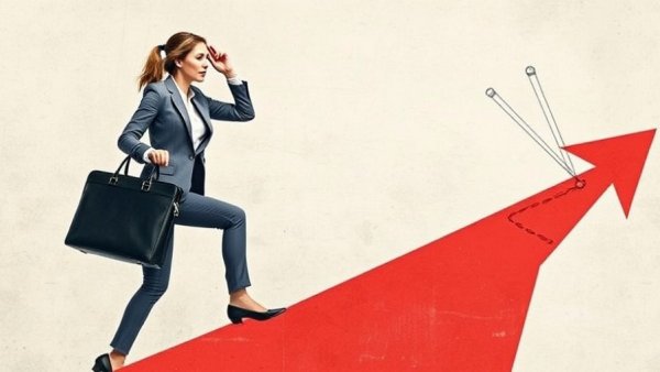 Artistic collage of woman climbing growth graph, Women Starting Businesses.