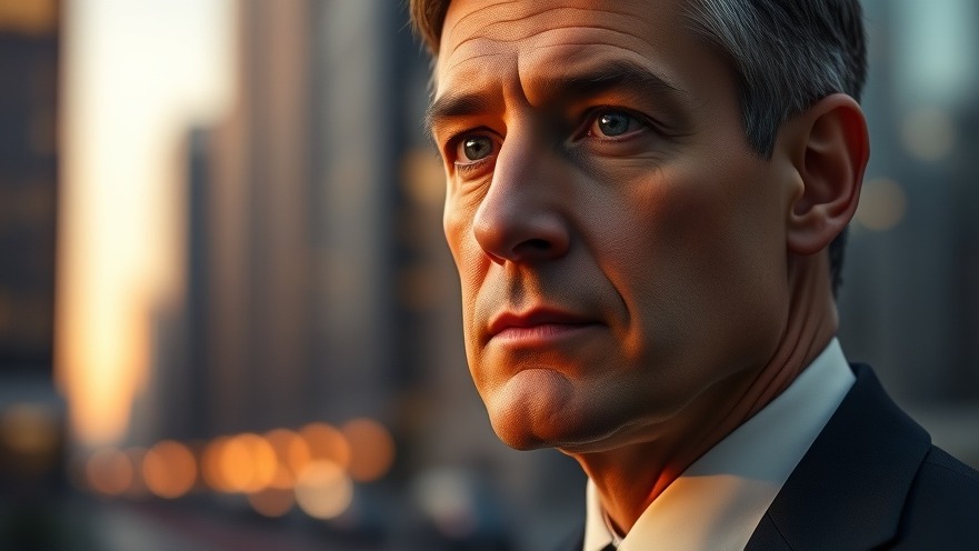 Thoughtful business leader symbolizing innovation and financial success.