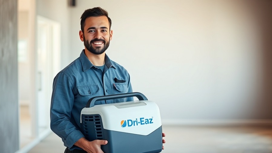 Restoration professional with Dri-Eaz LGR 5000Li, showcasing Legend Brands restoration technology.