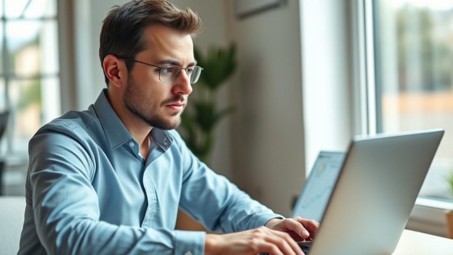 Confident digital marketer analyzing local maps in bright workspace; SEO strategies focus.