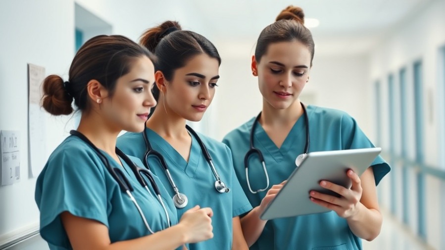 Healthcare professionals engaged in patient safety technology for workplace violence prevention.