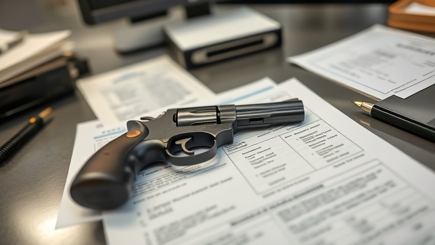 Detailed permit application and handgun illustrating Massachusetts gun laws and Second Amendment rights.