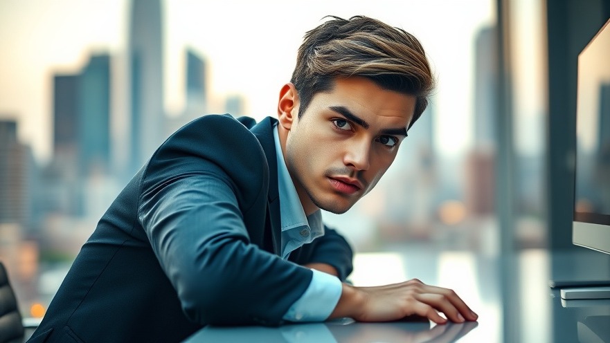 Motivated young entrepreneur exemplifying business strategies and a determined mindset.