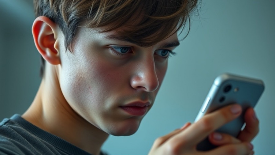 Concerned young adult considering blocking text messages for digital privacy.
