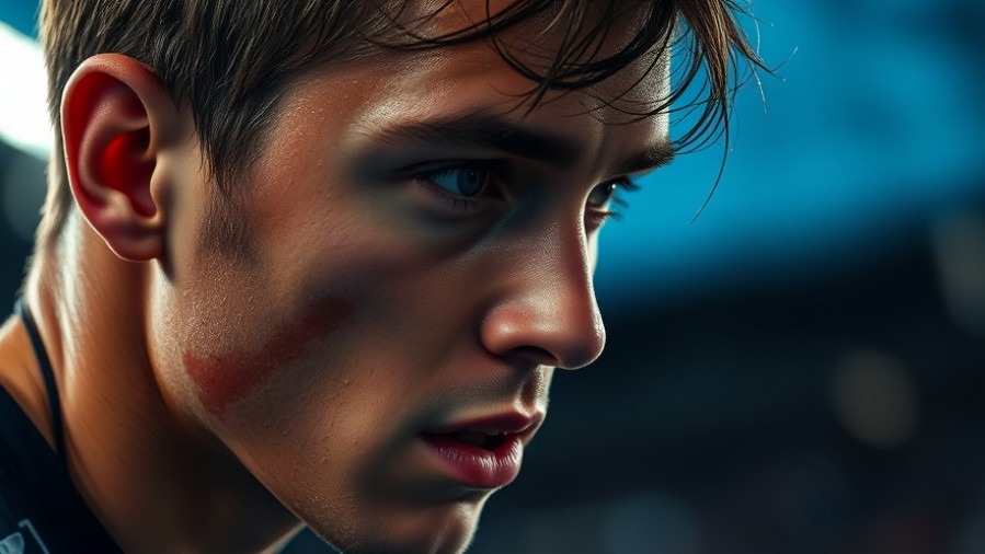 Focused athlete displaying resilience in sports during a critical moment.