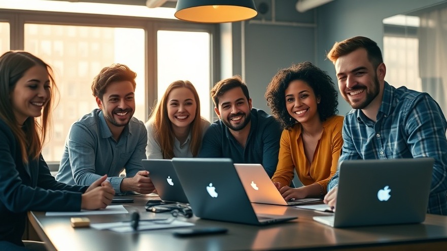 Inspired diverse professionals collaborate on media merger strategy in a modern workspace.