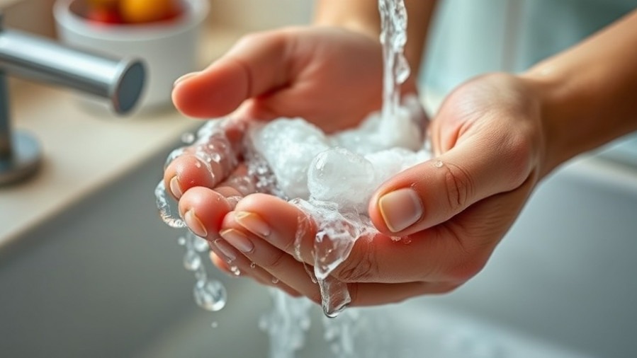 Close-up of hands washing with soap, highlighting hand hygiene importance for infectious disease prevention.